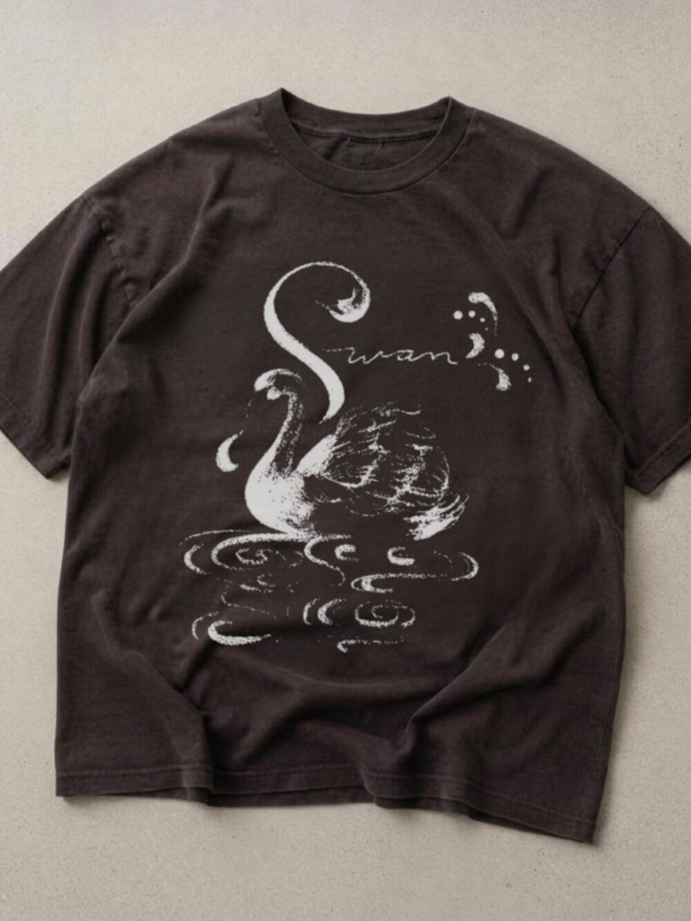 Gildan Swan Graphic Dark Chocolate T-Shirt